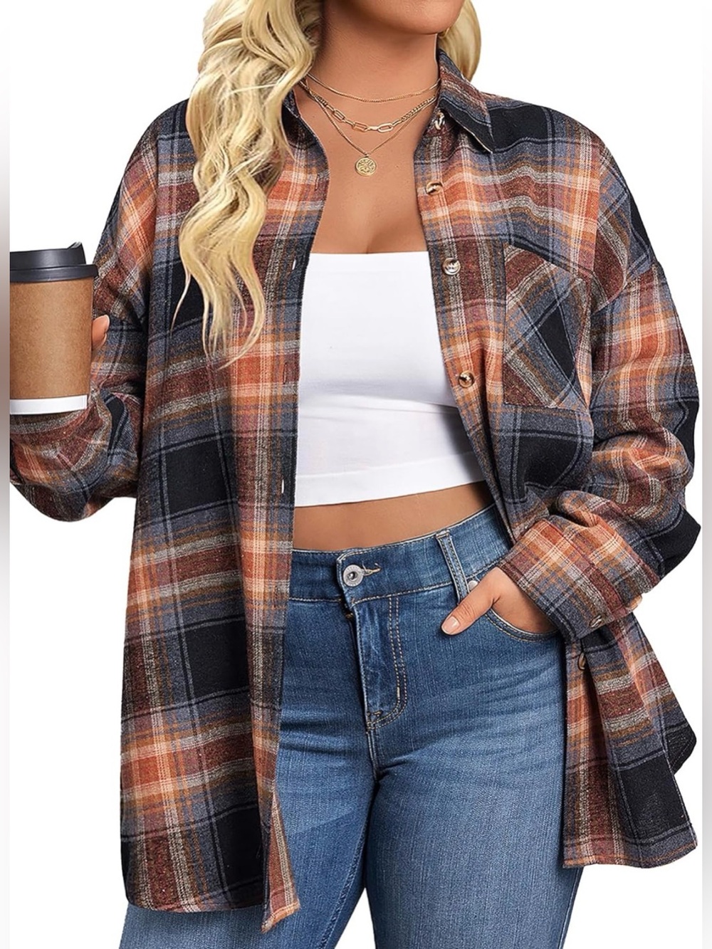 Plus-Size Flannel Shirt